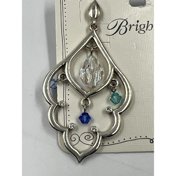 Brighton Prism Lights Scallop Post Drop Earrings Silver Blue Womens Size OS - Picture 2 of 3